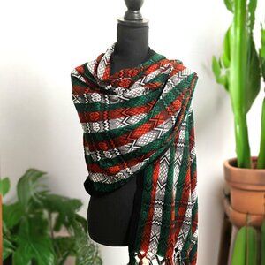 Mexican Rebozo/Shawl (Tricolor)